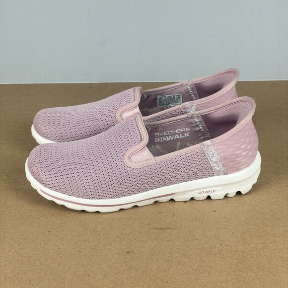 Skechers Slip-Ins Go Walk 5 Joy Vela Shoes Womens 6 Mauve Pink Memory Foam - Picture 1 of 11